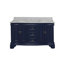 Ensemble de meuble-lavabo double 60 po avec armoire bleu royal et comptoir en marbre de Carrare Katherine-874061101-874061102
