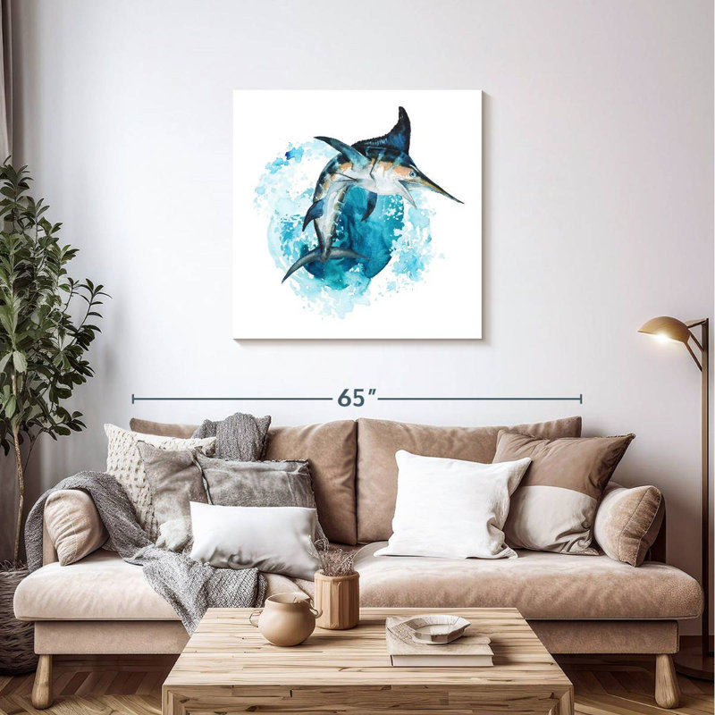 Brampt Blue Marlin Splash, 36" H x 36" W