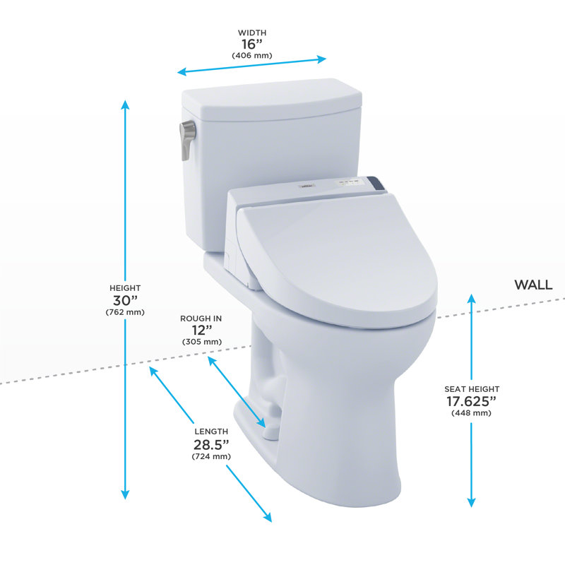 Drake® II 1G Two-Piece Elongated 1.0 GPF Toilet and WASHLET® C200 Bidet Seat (WASHLET Seat Included)