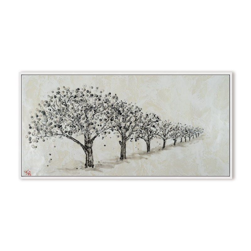 Nature Inspired "Echoes of the Forest" Canvas Wall Art By Karen Biery, 8" H x 16" W, Framed Print, Beige