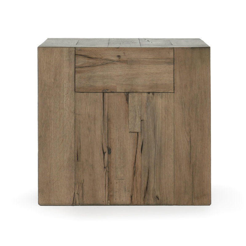 Solid Wood Sled End Table, Brown