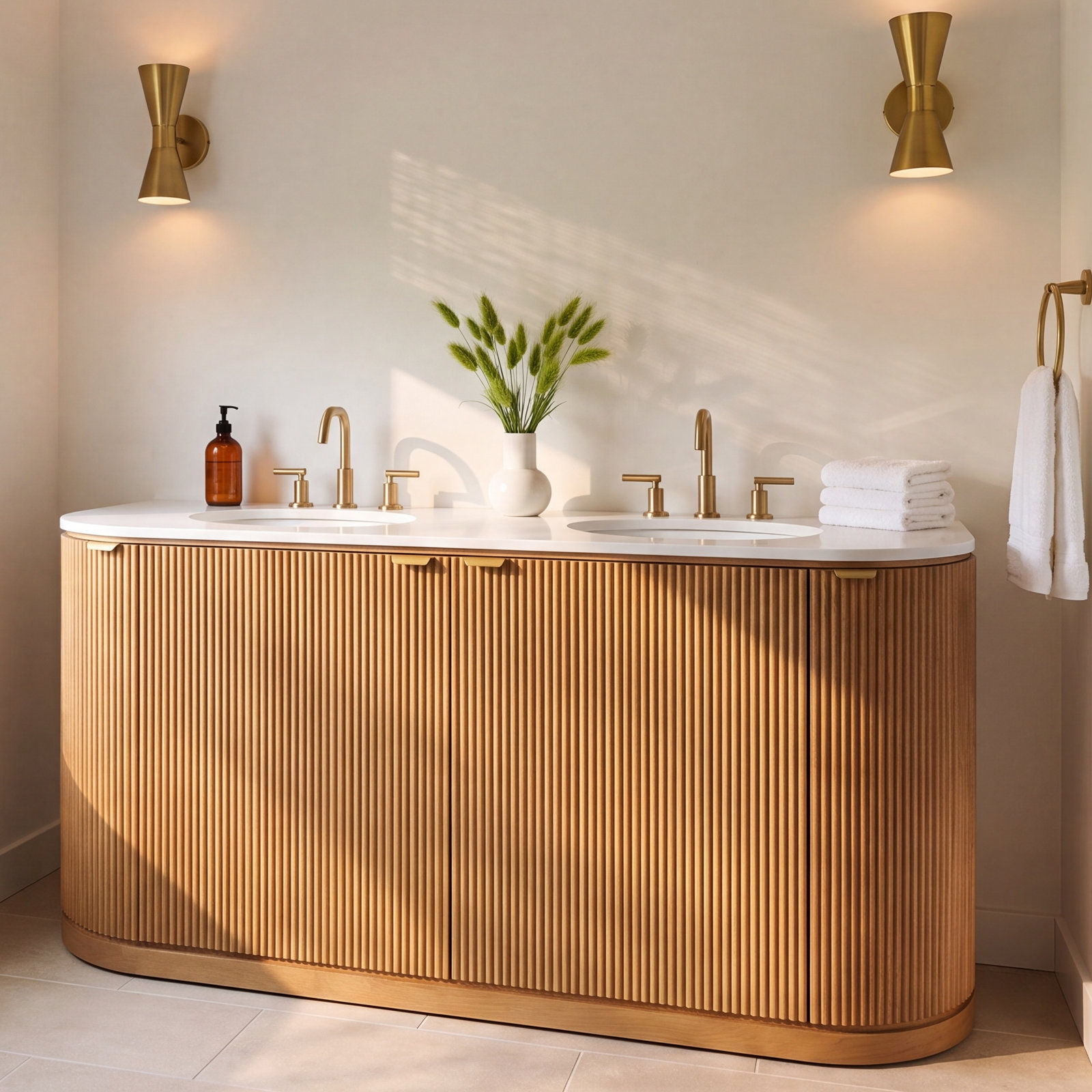 Nova 72" Double Bathroom Vanity, Pure White Quartz