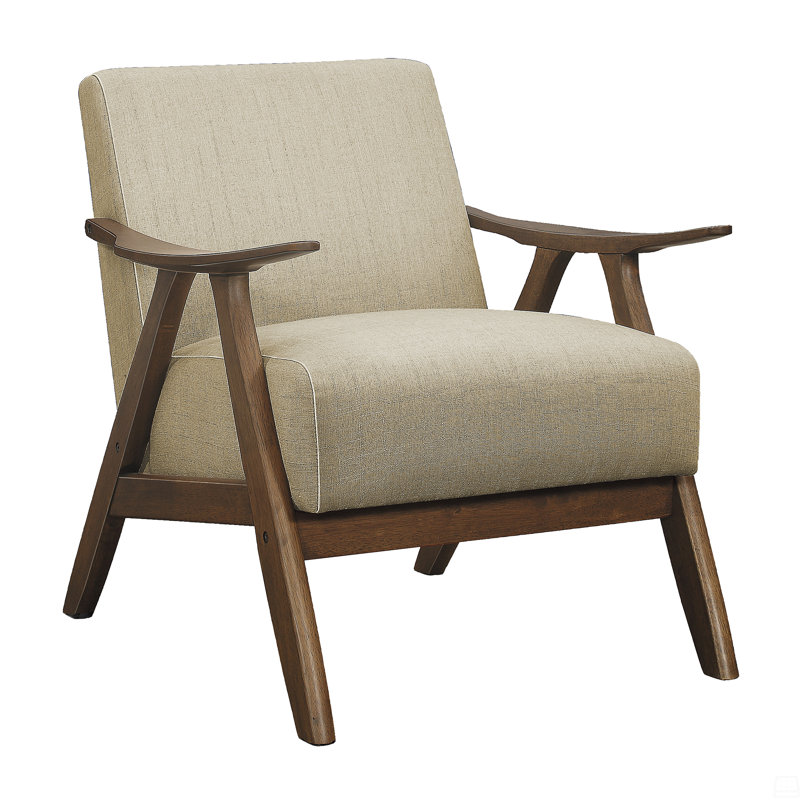 Chaise d'appoint rembourrée en tissu 1pc, Marron clair