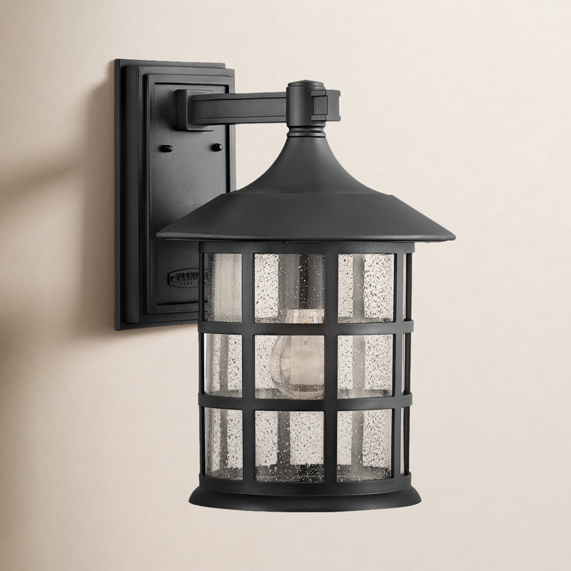 Freeport White 1 - Bulb Outdoor Wall Lantern, 12.25" H x 8" W x 9" D, Textured Black