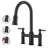 3 Holes 8 Inch Centerset Bridge Kitchen Faucet With Pull Down Sprayer-104947304