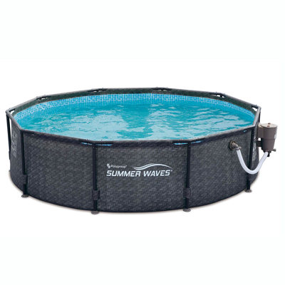 Summer Waves Steel Round Frame Set Pool 30'' H x 120'' W x 120'' L