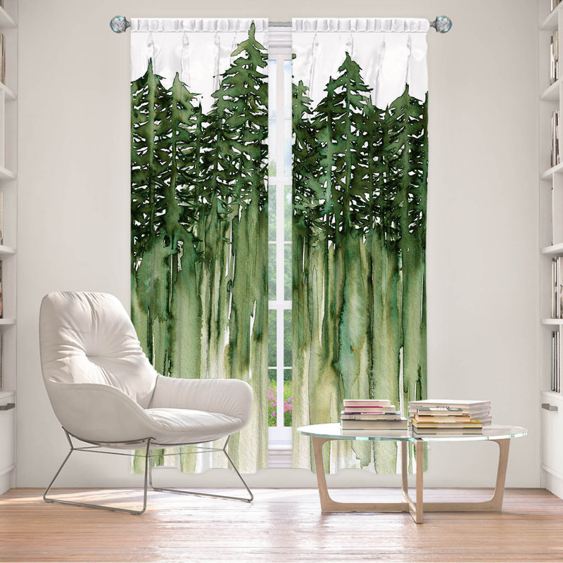 Room Darkening Curtain Pair, 20" W x 82" L, Green