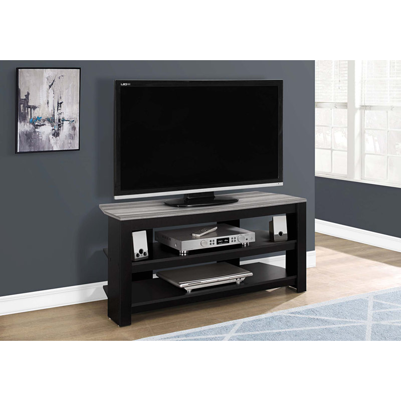Tv Stand, 42 Inch, Console, Media Entertainment Center, Storage Shelves, Living Room, Bedroom, Laminate, Black