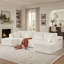 Canapé modulaire en forme de U de 132 po, canapé-lit Comfy Comprimé avec poches latérales, canapé-lit en mousse à mémoire de forme en velours côtelé minimaliste moderne pour le salon, aucun assemblage requis, beige-977810184