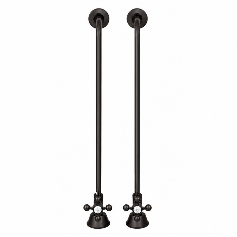 Ensemble d'alimentation de baignoire avec tubulure simple, Bronze frotté à l'huile