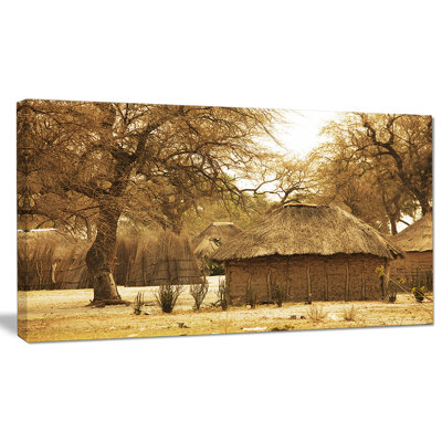 Beautiful Beautiful African African Huts - Reproduction d'art sur toile tendue