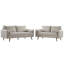 Revive Upholstered Fabric Sofa And Loveseat Set In Beige-501374430