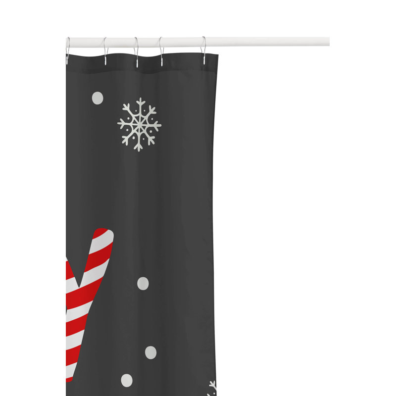 Rideau de douche Holly Jolly, Gris anthracite