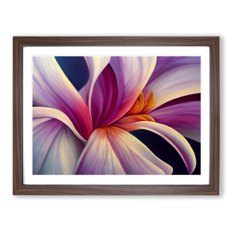 Otherworldly Flower Vol.2 - Single Picture Frame Print, 34cm H x 46cm W x 2cm D, Walnut
