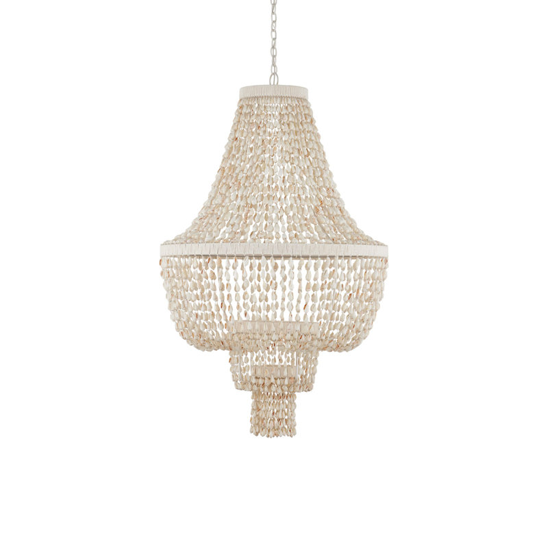Cybele 2 - Light Shell/Capiz/Wrought Iron LED Chandelier