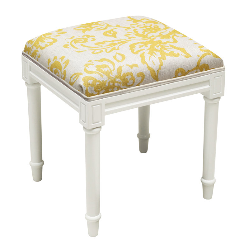 Vanscoy Solid Wood Accent Stool, Mustard