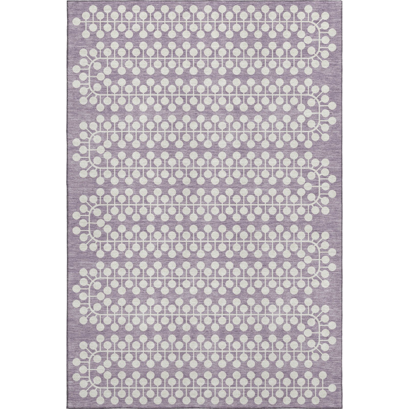 Premium Machine Washable Mayfield AMF2247 Geometric Rug, 9' x 12', Lavender
