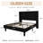 Ribbed Corduroy Platform Bed With Wingback Headboard And Wooden Slats, No Box Spring Needed-1918148472-1918148475