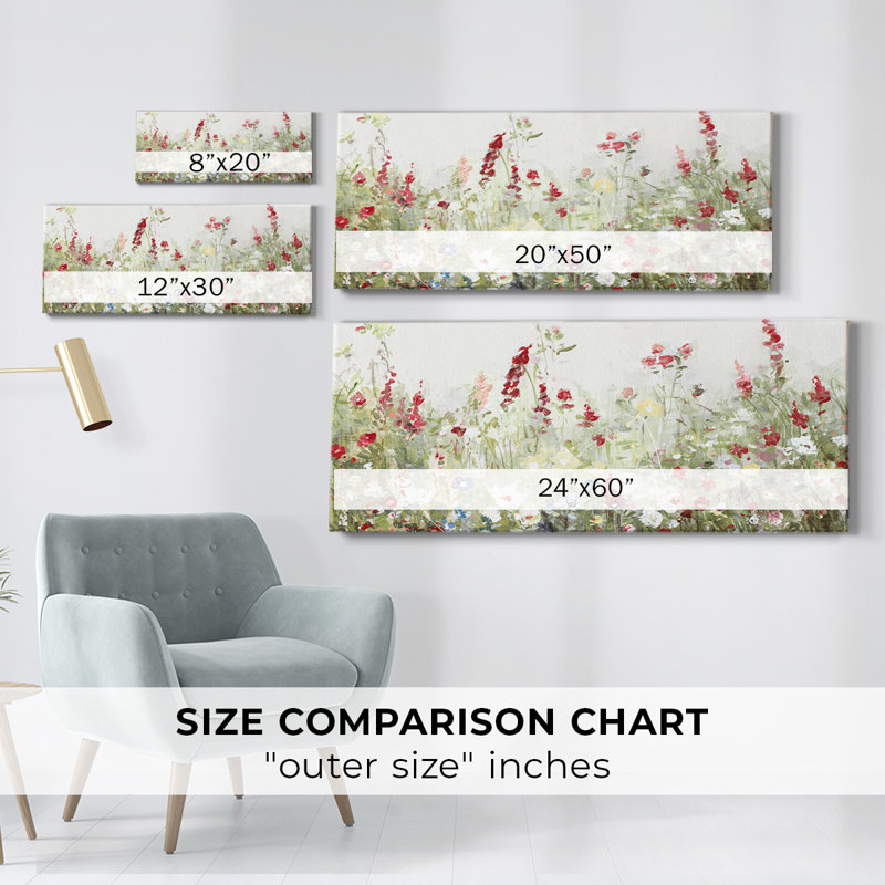 Sweet Spring Meadow sur toile, H 20 po x l 50 po x P 1,5 po