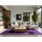 Soft Plush Everitt Halloween Modern & Contemporary Abstract Area Rug in Purple – Navy Binding-1758522921