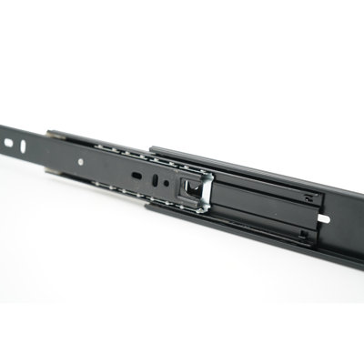 bingltd- 12 Inch Interlock Hardware 3-Section Full Extension Side Mount Black Drawer Slides, 150 LB Capacity Drawer Slide (10 Pairs)