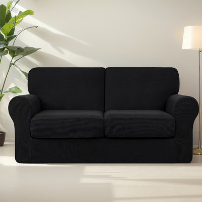 Polyester Box Cushion Loveseat Slipcover