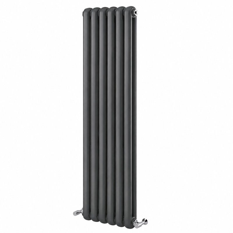 Purcell Vertical Double Panel Radiator, 180cm H x 38cm W x 10cm D, Anthracite