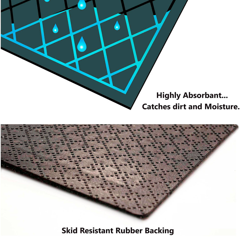 Assael 30" x 20" Water Absorbing Indoor/Outdoor Door Mat, Camel