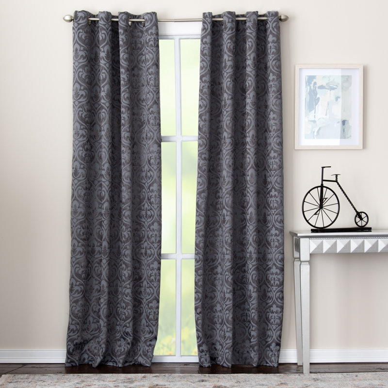 Panneau de rideau simple à œillets Burslem, l 50 po x L 84 po, Anthracite