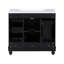 Meuble-lavabo contemporain noir - 36 po x 18 po x 34 po, 4 tiroirs et 1 porte d'armoire, rangement polyvalent, lavabo intégré en résine, tablettes réglables, cadre en bois massif avec panneau de fibres à densité moyenne