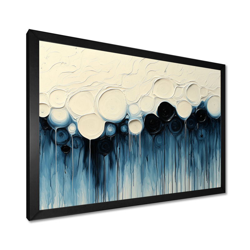 Whisnant Drip Peinture Aqua, Reproduction encadrée d'une seule photo, Noir, H 12 po x l 20 po