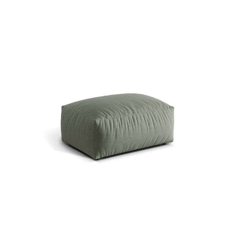 Carlens 65cm Wide Solid Colour Pouffe Ottoman, Moss Green