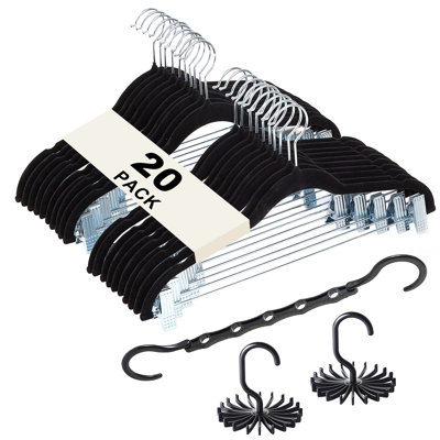 Mandisha Velvet Non-Slip Hangers With Clips for Skirt/Pants
