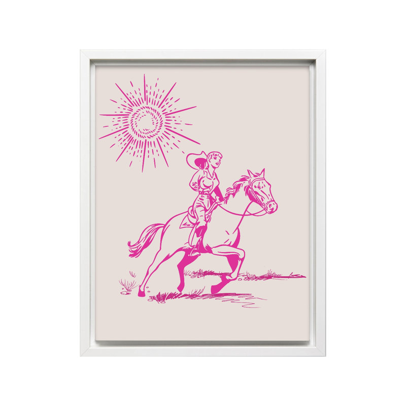 Cowgirl No2, Canvas, White Framed, 08"H x 10"W