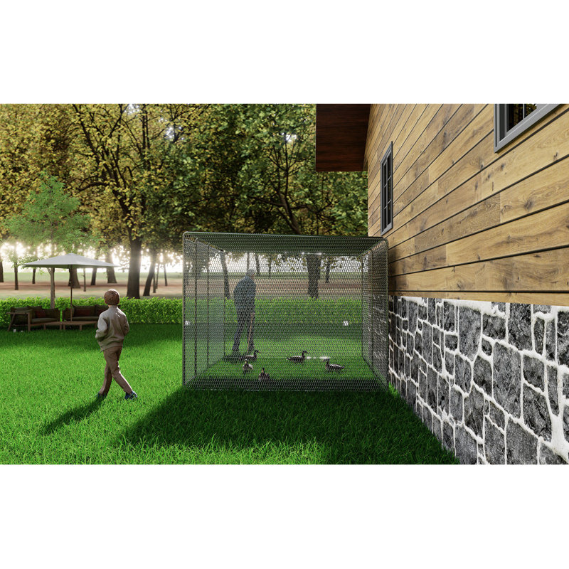 Poulailler et poulailler pour la cour, le filet, H 118,1 po x l 78,7 po x P 74,8 po