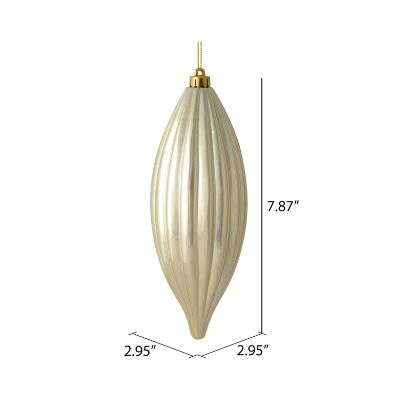 Ornement en forme de fleuron 8 po nLine, Champagne
