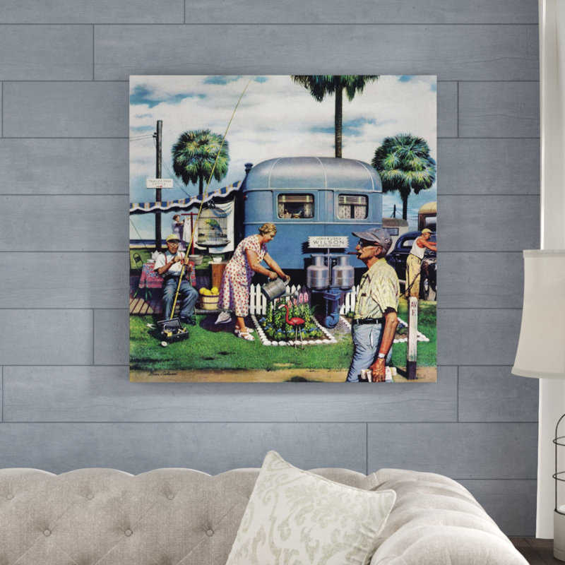 « remorque park jardin », reproduction d’art sur toile tendue, H 32 po x l 32 po