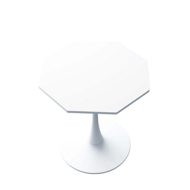 Modern Octagonal Coffee Table with Printed White Marble Top and Durable Metal Base, Perfect for Small Spaces and Gatherings