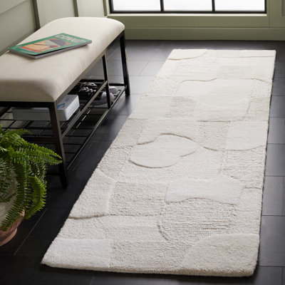 Amaree Hand Tufted Wool Cotton Abstract Rug in Ivory/Beige