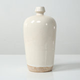 Approx. 11" High Off Whtie Ceramic Vase with Small opening