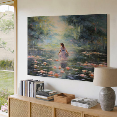 Impression d'art mural sur toile de style impressionniste avec des nénuphars pour salon, chambre à coucher, bureau, couloir, vestibule, galerie murale et décoration intérieure moderne
