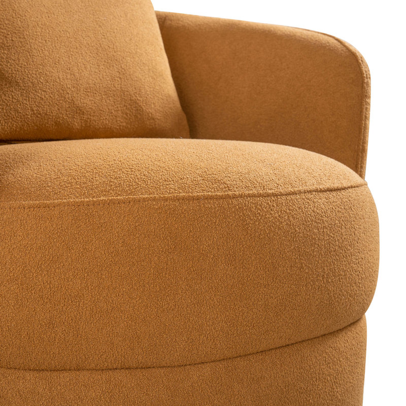 Opal Upholstered Swivel Accent Chair, Yellow Teddy