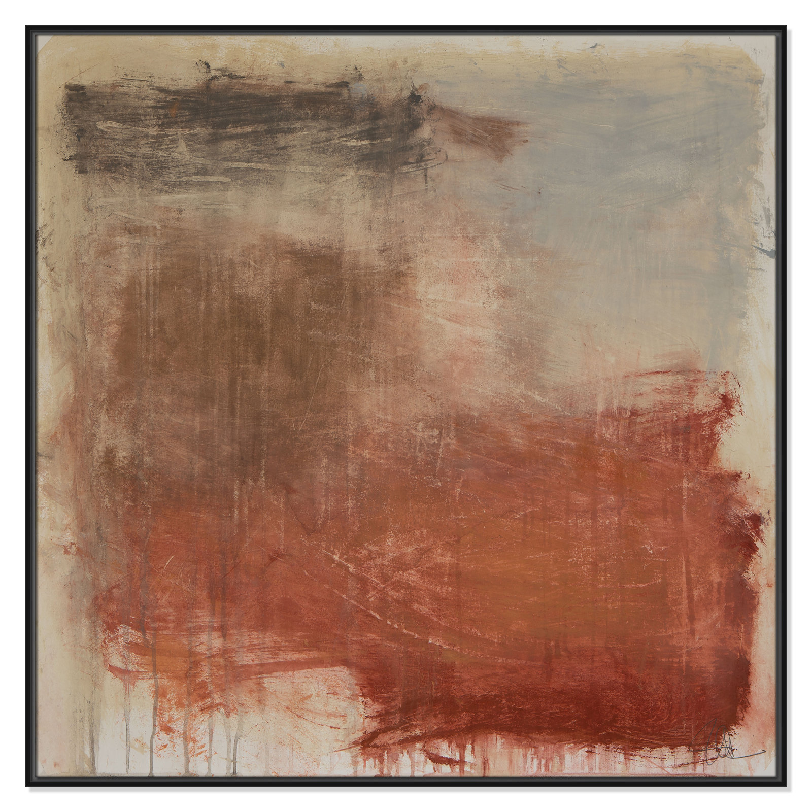 Autumn Over The Rivera Print by , 46.5" H x 46.5" W, Black