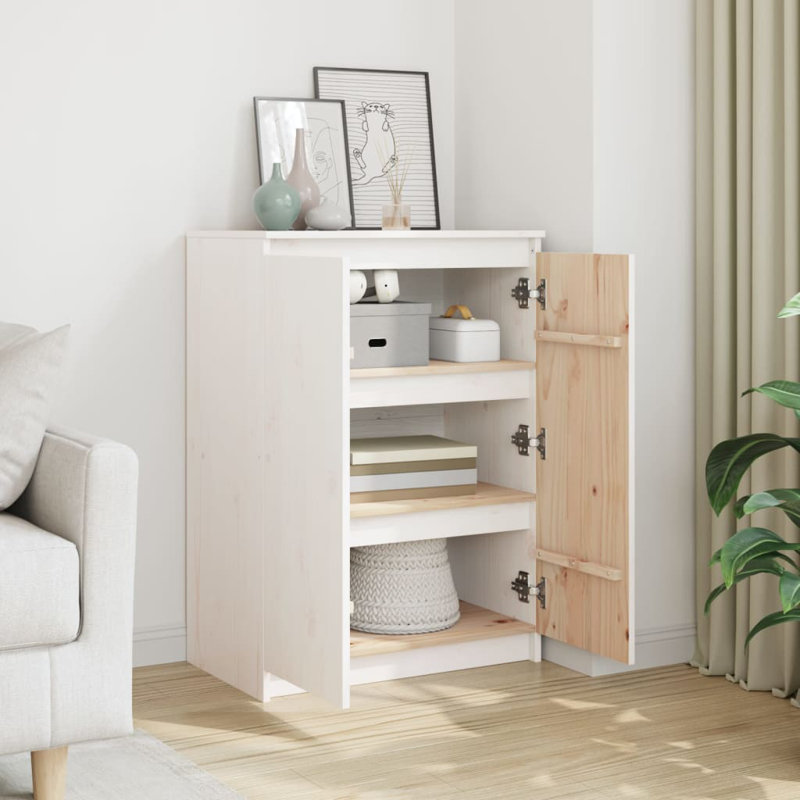 Gong 60cm Solid Wood Sideboard, White