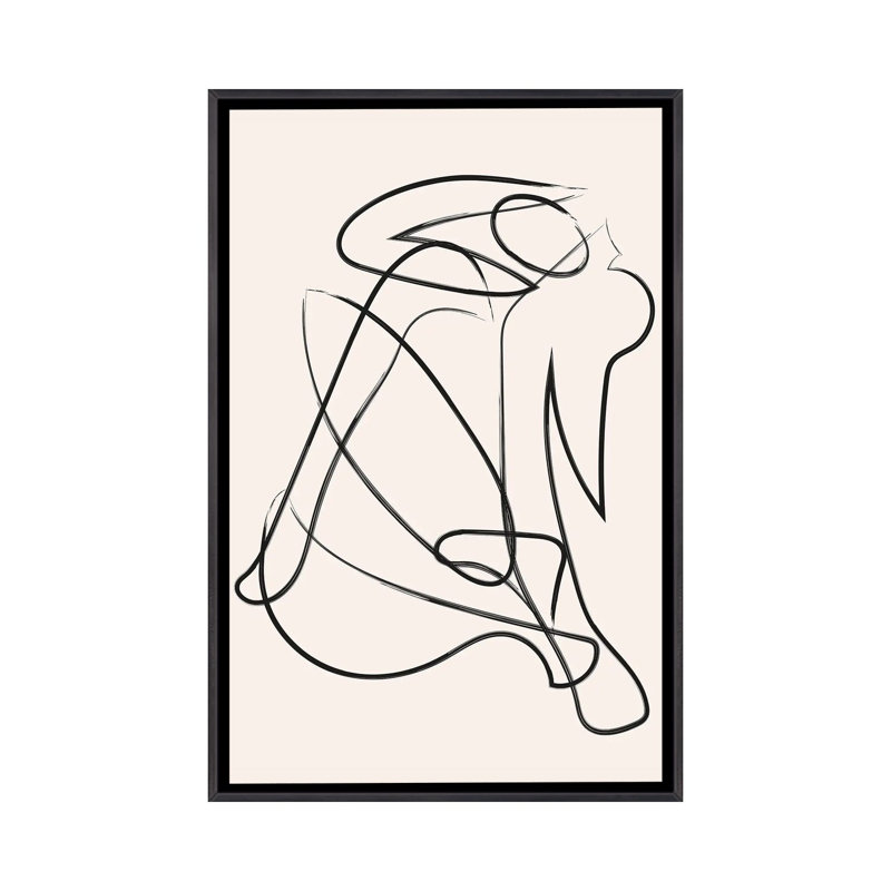 « Déconstruit silhouette Natural » par Mambo art studio-impression, Pas de tapis, Toile avec cadre noir patiné