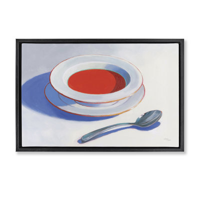 «Soup Du Jour», toile grise encadrée par Wellington Studio