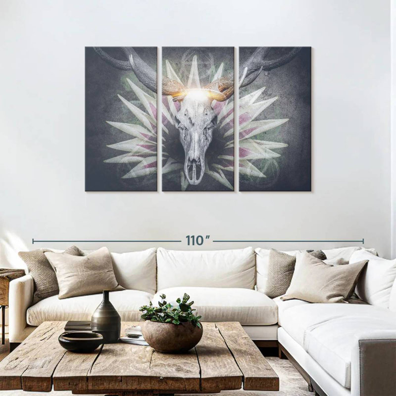 Crâne de cerf Hitzel Devil, H 48 po x l 74 po