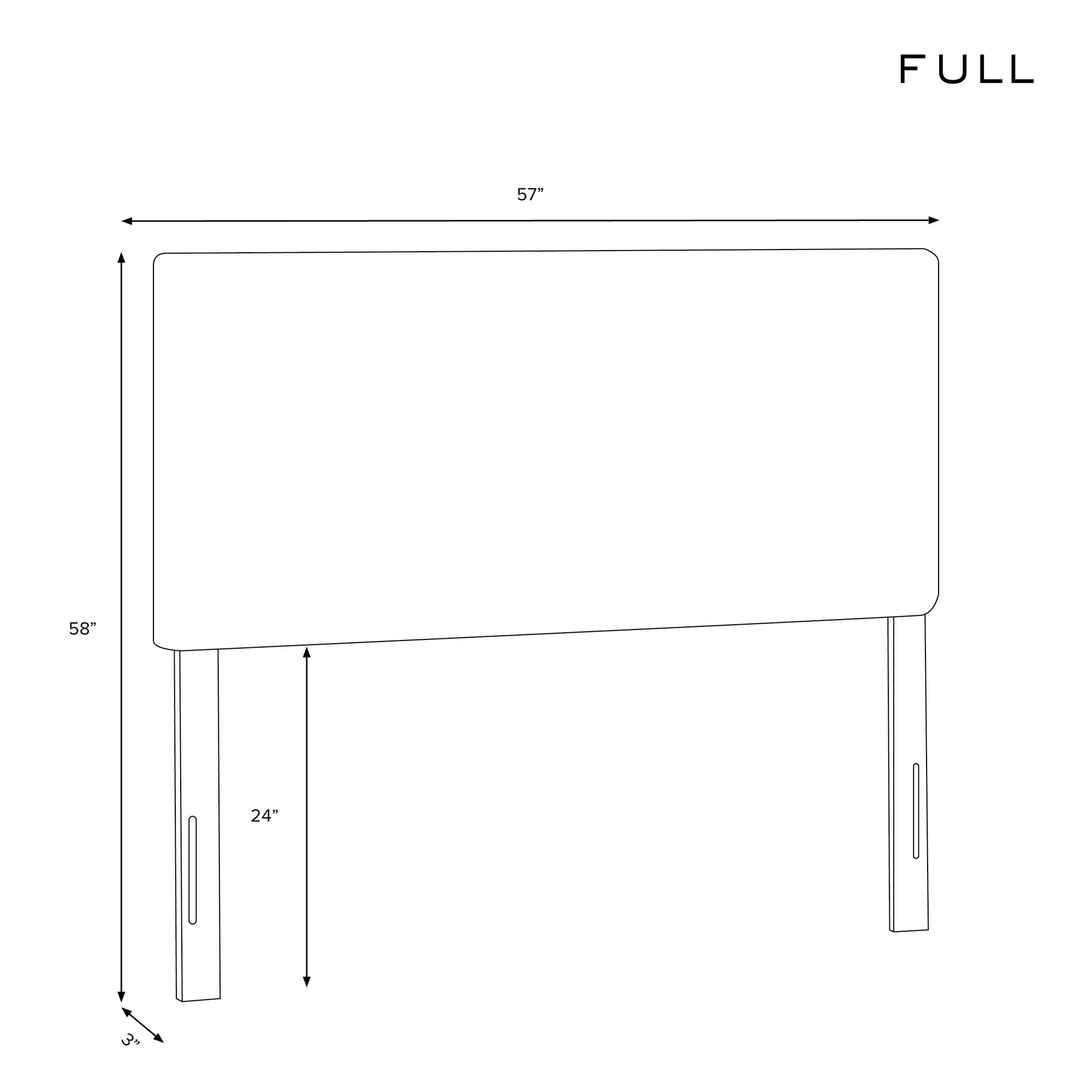 Fabria Upholstered Headboard, Modern Pepper Tweed, Full / Double