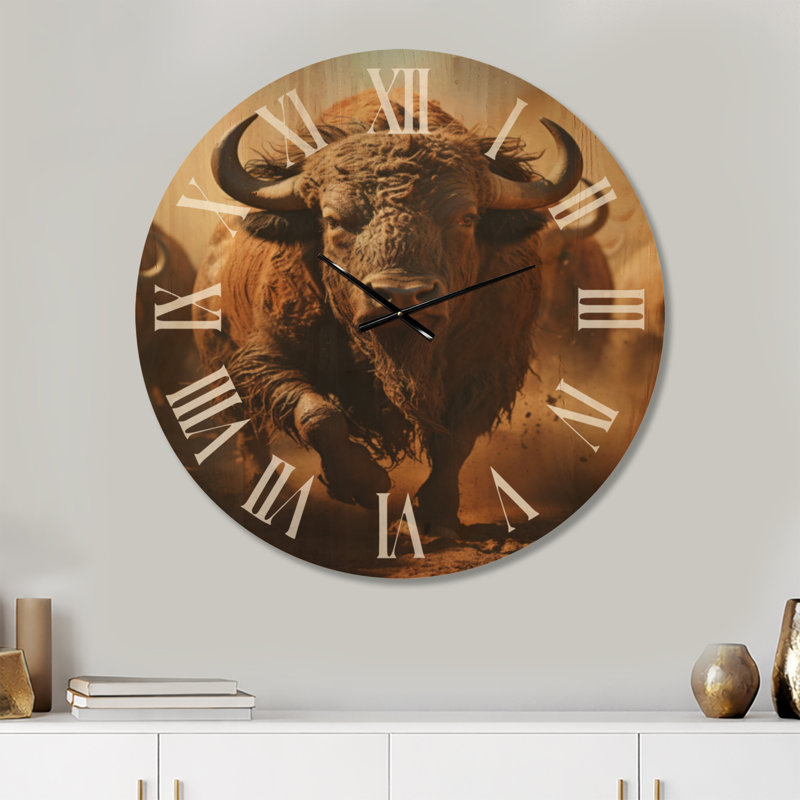 Horloge murale Native Art Buffalo Thunder, Oversized