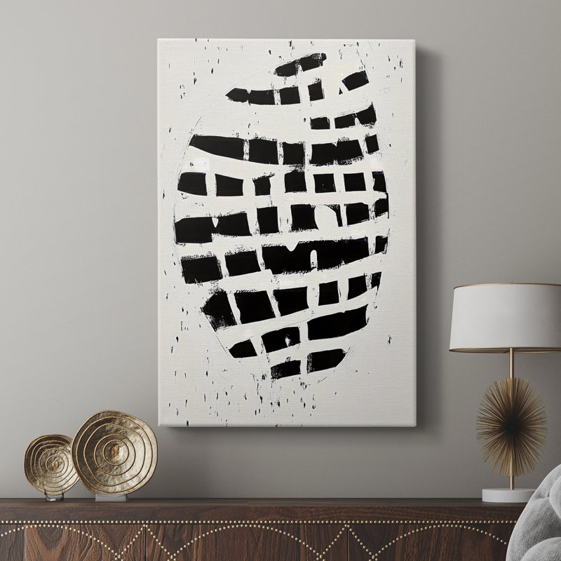 Toile tendue avec châssis abstrait XXXV - prêt à être accroché , H 18 po x l 12 po